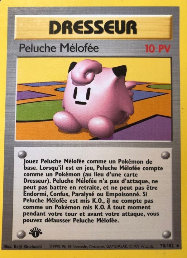 Peluche Mélofée 70 — Set de Base (French Pokémon TCG card)