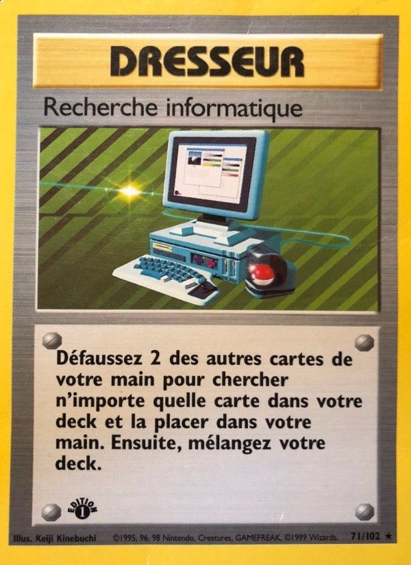 Recherche informatique 71 — Set de Base (French Pokémon TCG card)