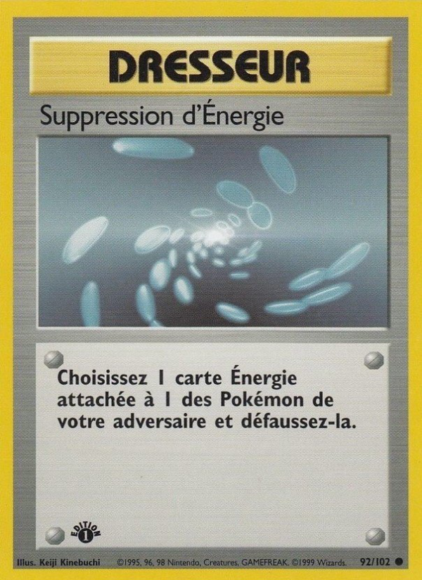 Suppression d'Énergie 92 — Set de Base (French Pokémon TCG card)