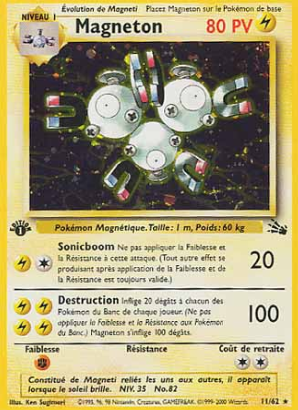 Magneton 11 — Fossile (French Pokémon TCG card)