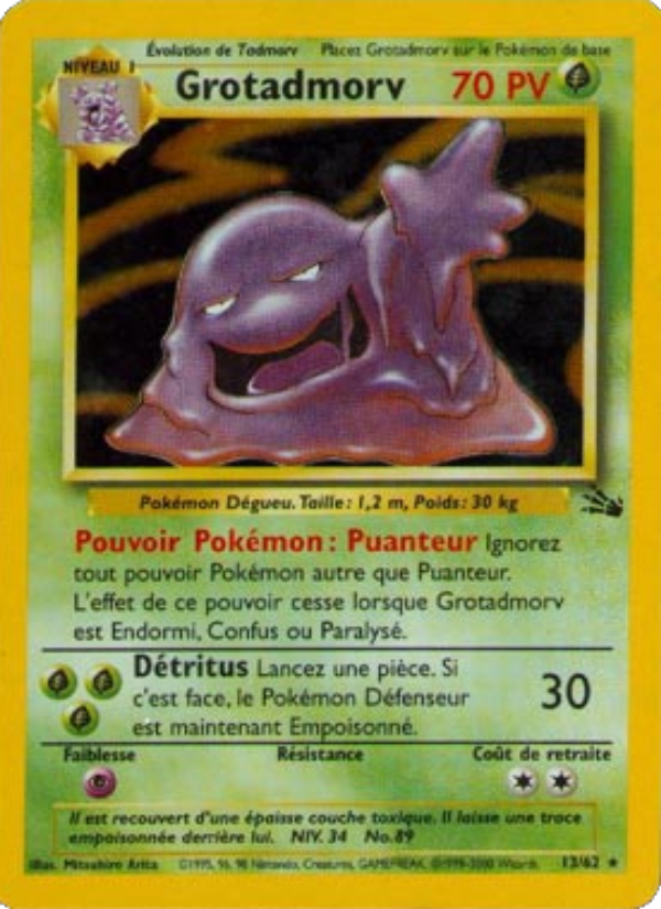 Grotadmorv 13 — Fossile (French Pokémon TCG card)