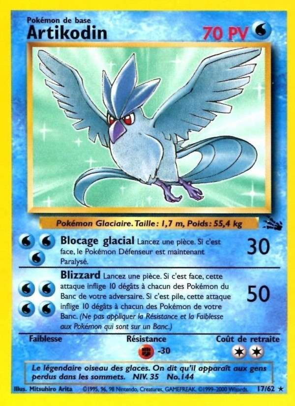 Artikodin 17 — Fossile (French Pokémon TCG card)