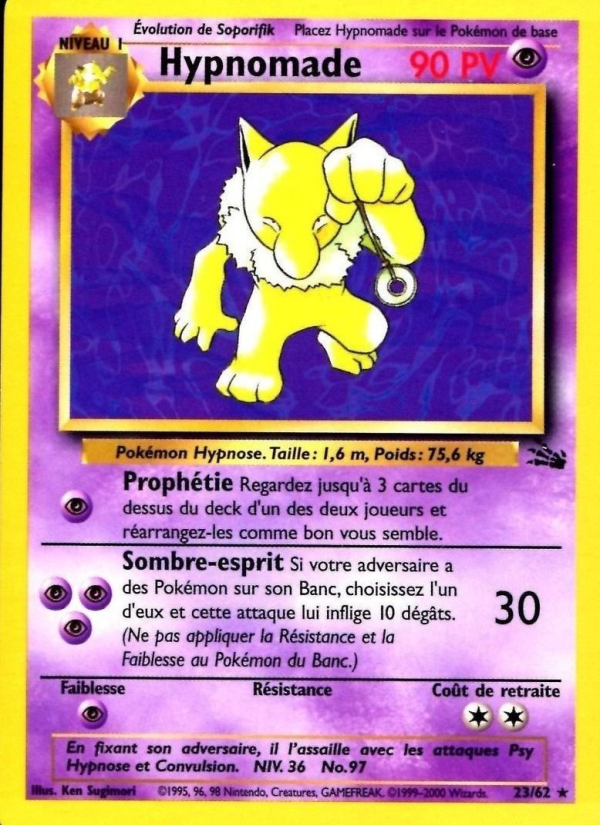 Hypnomade 23 — Fossile (French Pokémon TCG card)