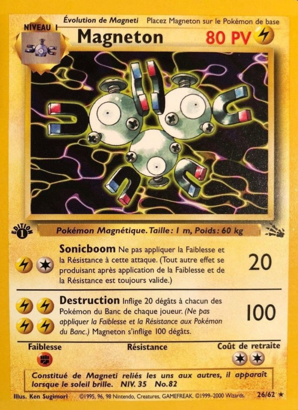 Magneton 26 — Fossile (French Pokémon TCG card)