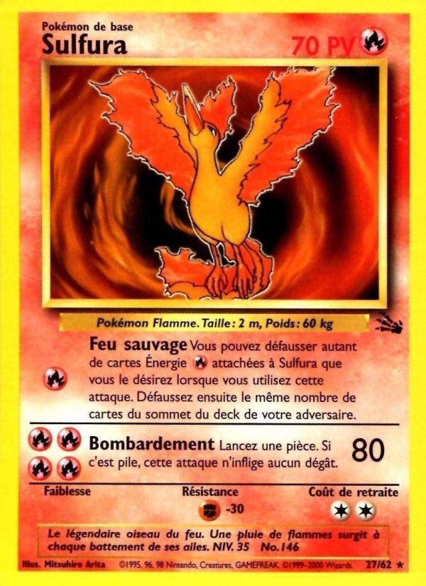 Sulfura 27 — Fossile (French Pokémon TCG card)