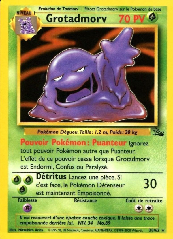 Grotadmorv 28 — Fossile (French Pokémon TCG card)