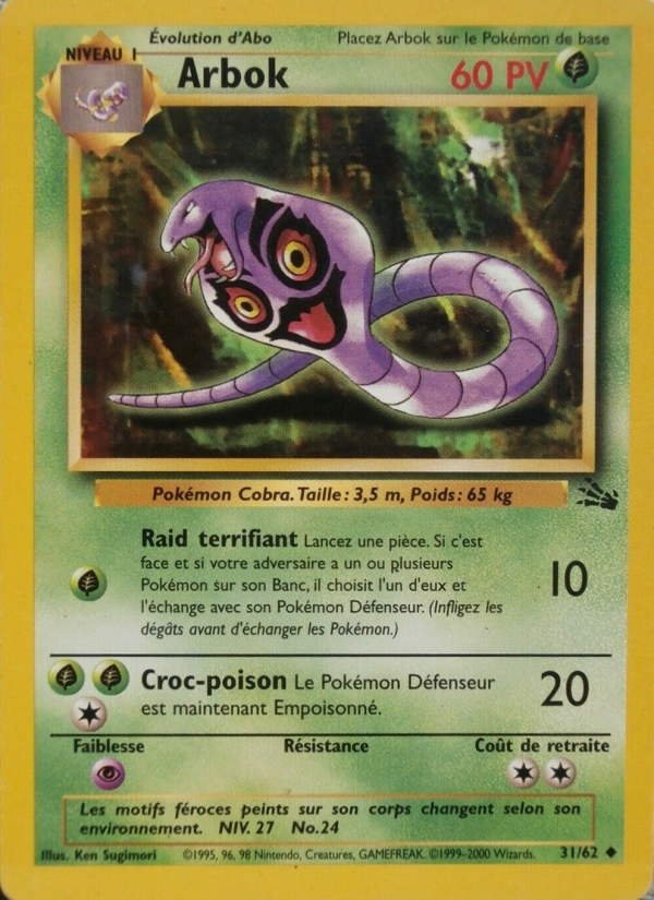 Arbok 31 — Fossile (French Pokémon TCG card)
