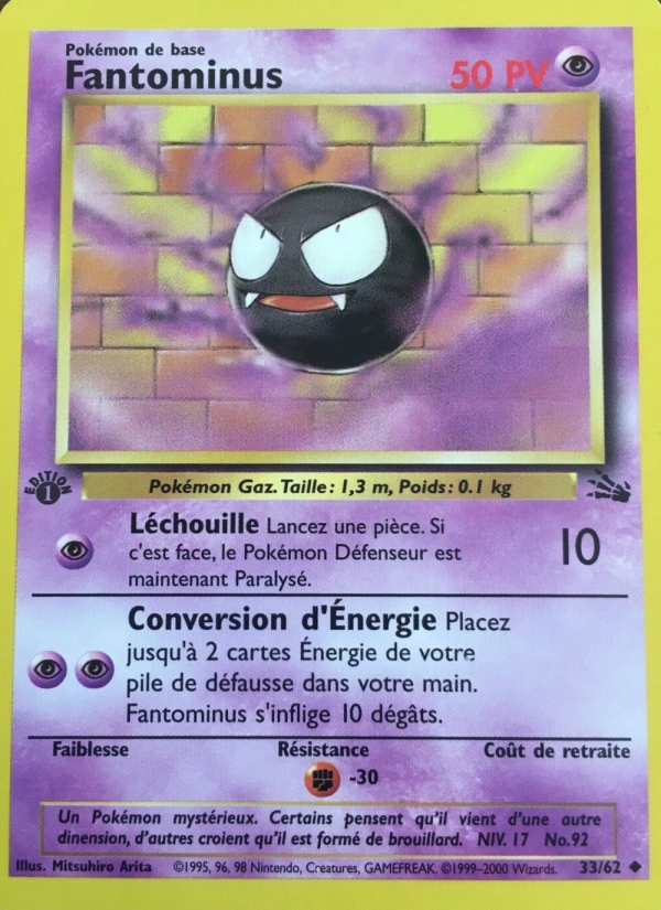 Fantominus 33 — Fossile (French Pokémon TCG card)