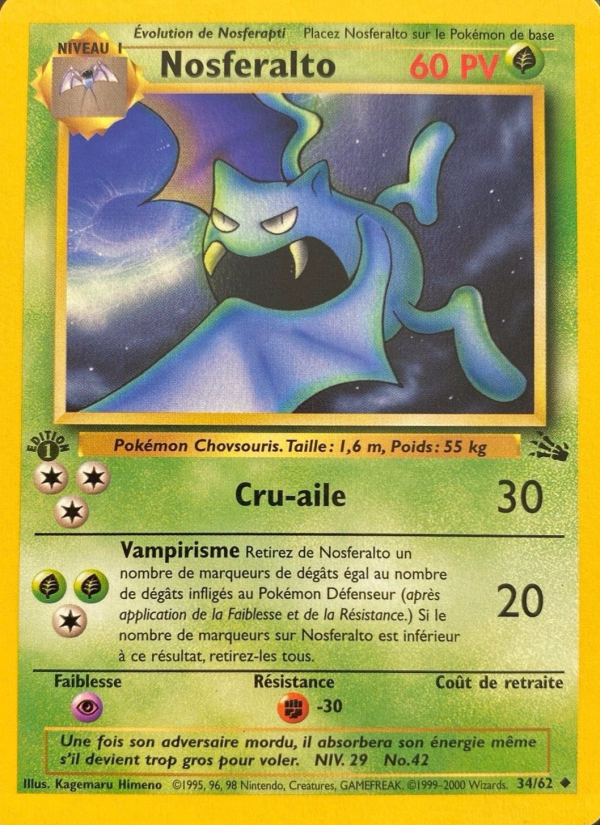 Nosferalto 34 — Fossile (French Pokémon TCG card)