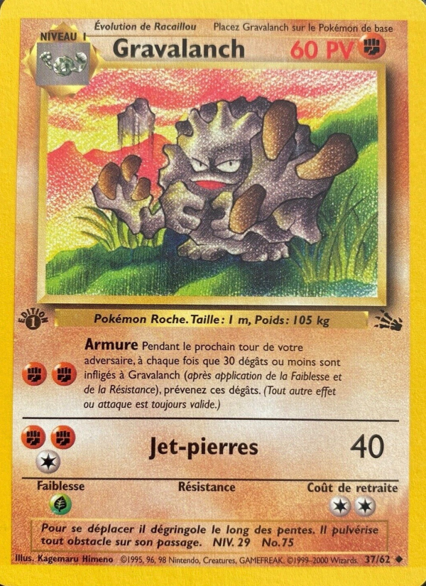 Gravalanch 37 — Fossile (French Pokémon TCG card)