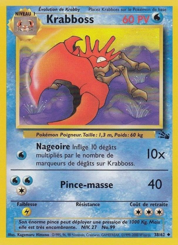 Krabboss 38 — Fossile (French Pokémon TCG card)