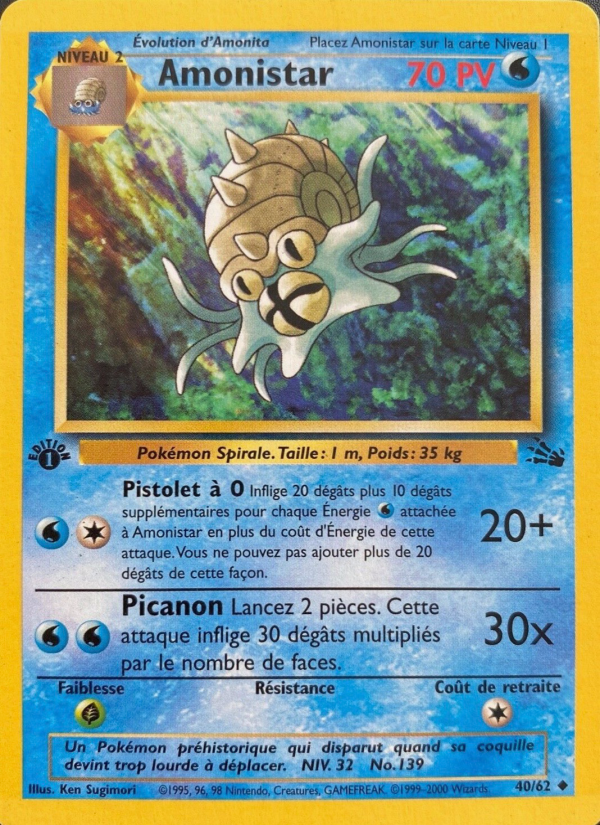 Amonistar 40 — Fossile (French Pokémon TCG card)