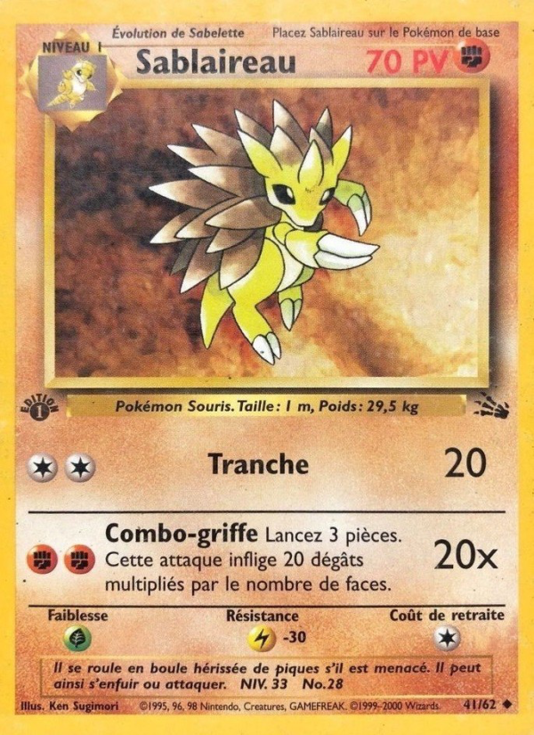Sablaireau 41 — Fossile (French Pokémon TCG card)