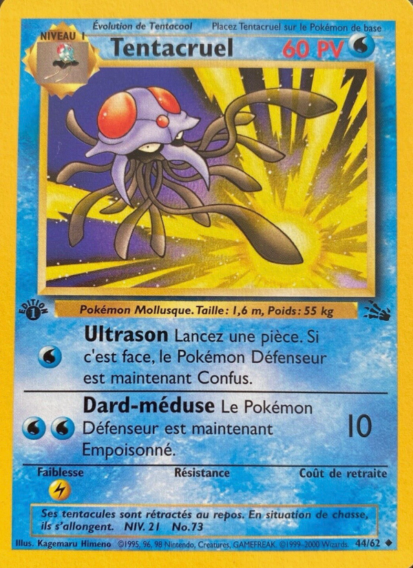 Tentacruel 44 — Fossile (French Pokémon TCG card)