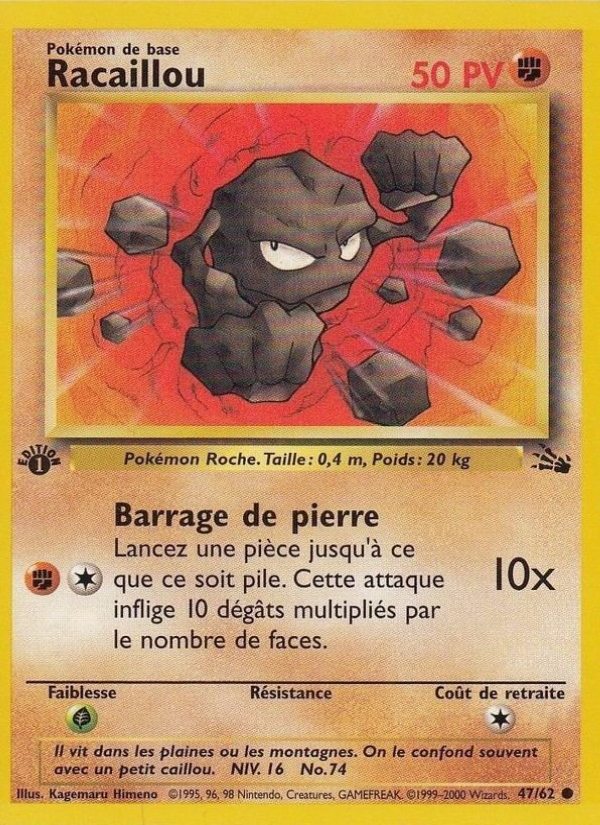 Racaillou 47 — Fossile (French Pokémon TCG card)