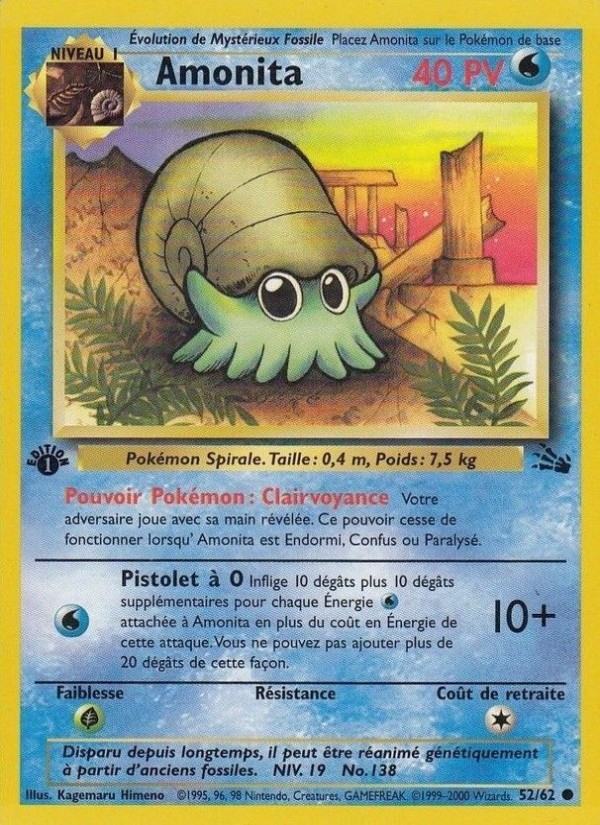 Amonita 52 — Fossile (French Pokémon TCG card)