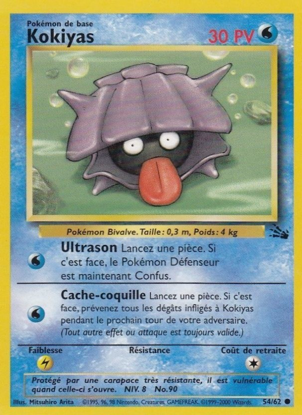 Kokiyas 54 — Fossile (French Pokémon TCG card)