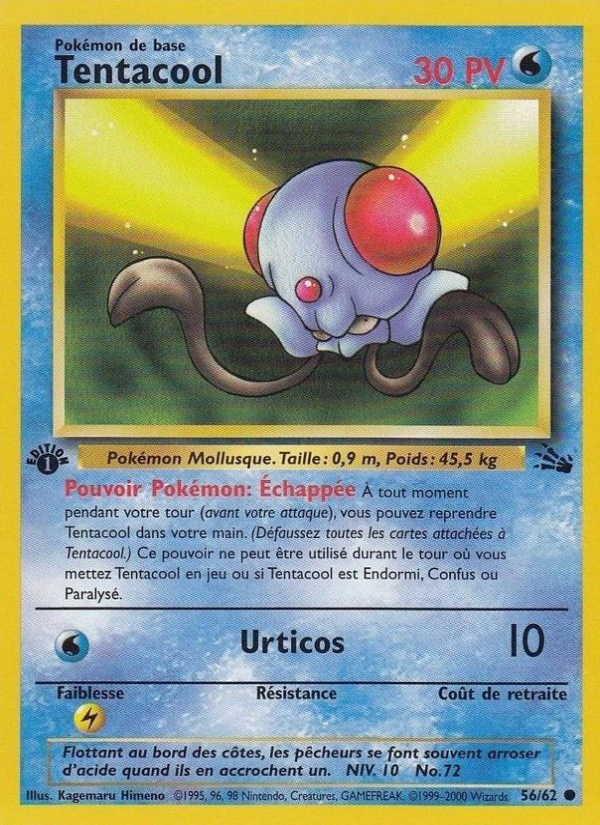 Tentacool 56 — Fossile (French Pokémon TCG card)
