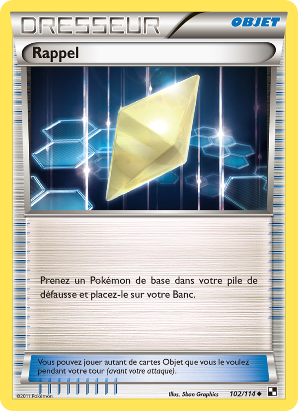 Rappel 102 — Noir & Blanc (French Pokémon TCG card)