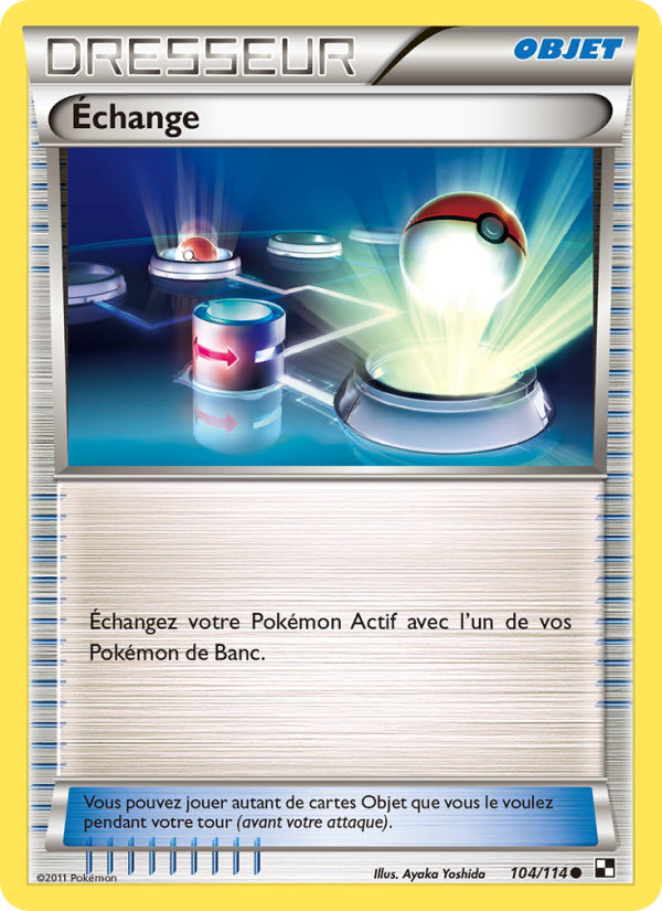 Échange 104 — Noir & Blanc (French Pokémon TCG card)