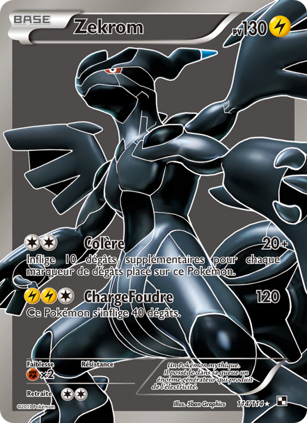 Zekrom 114 — Noir & Blanc (French Pokémon TCG card)