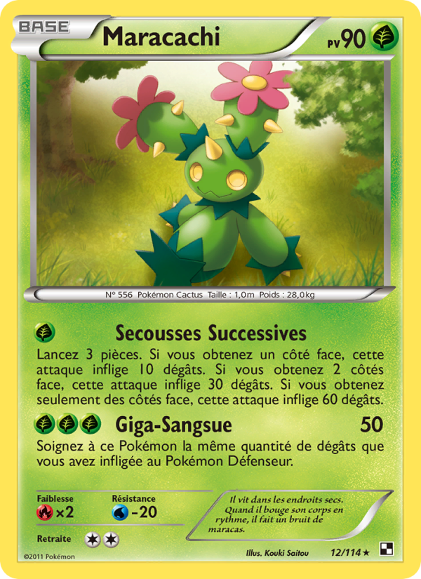 Maracachi 12 — Noir & Blanc (French Pokémon TCG card)