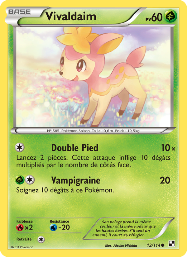 Vivaldaim 13 — Noir & Blanc (French Pokémon TCG card)