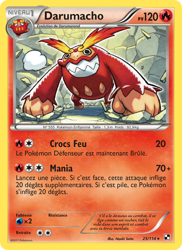 Darumacho 25 — Noir & Blanc (French Pokémon TCG card)