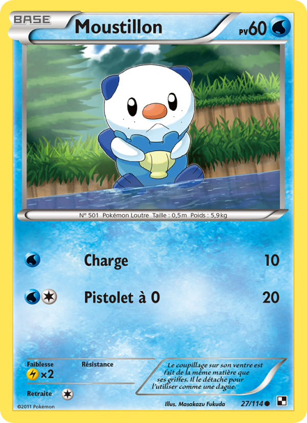 Moustillon 27 — Noir & Blanc (French Pokémon TCG card)