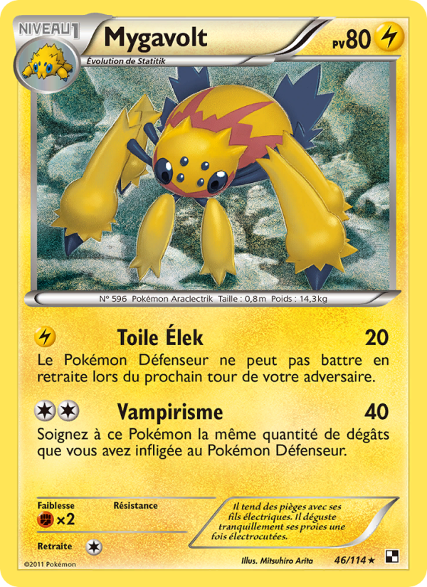 Mygavolt 46 — Noir & Blanc (French Pokémon TCG card)