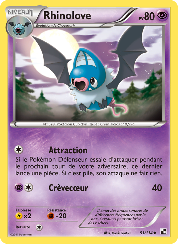 Rhinolove 51 — Noir & Blanc (French Pokémon TCG card)