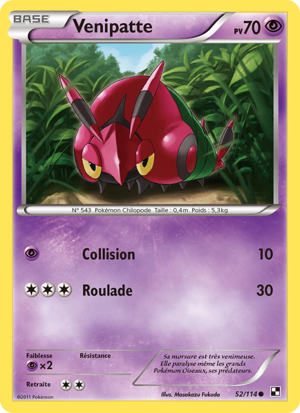 Venipatte 52 — Noir & Blanc (French Pokémon TCG card)