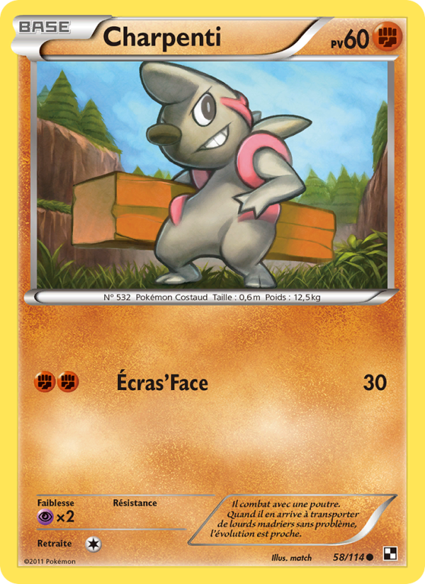 Charpenti 58 — Noir & Blanc (French Pokémon TCG card)