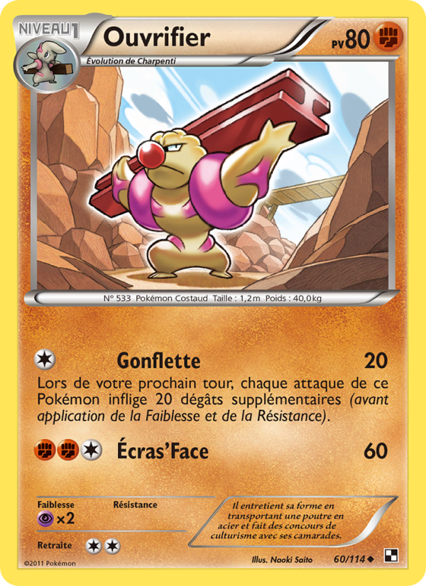 Ouvrifier 60 — Noir & Blanc (French Pokémon TCG card)