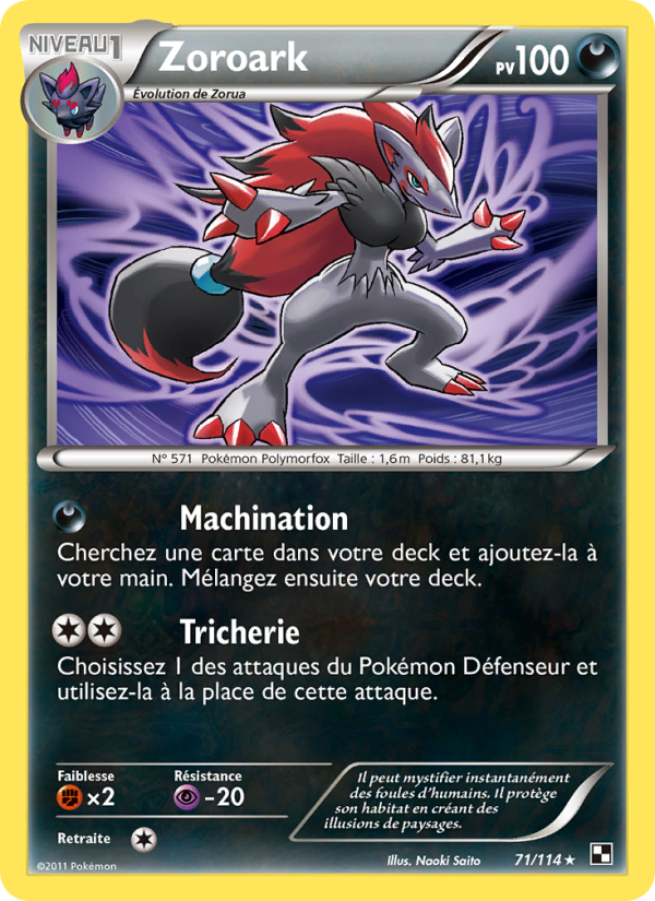 Zoroark 71 — Noir & Blanc (French Pokémon TCG card)