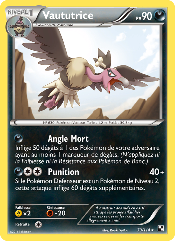 Vaututrice 73 — Noir & Blanc (French Pokémon TCG card)