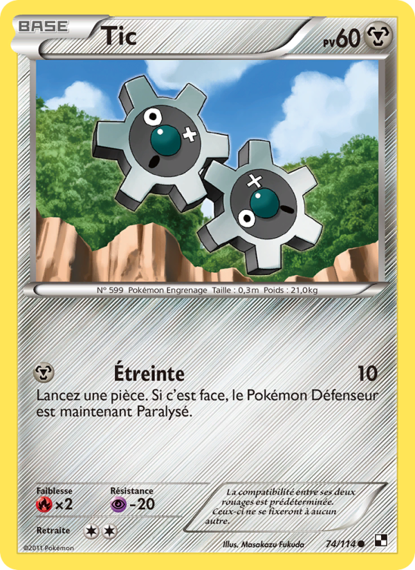 Tic 74 — Noir & Blanc (French Pokémon TCG card)