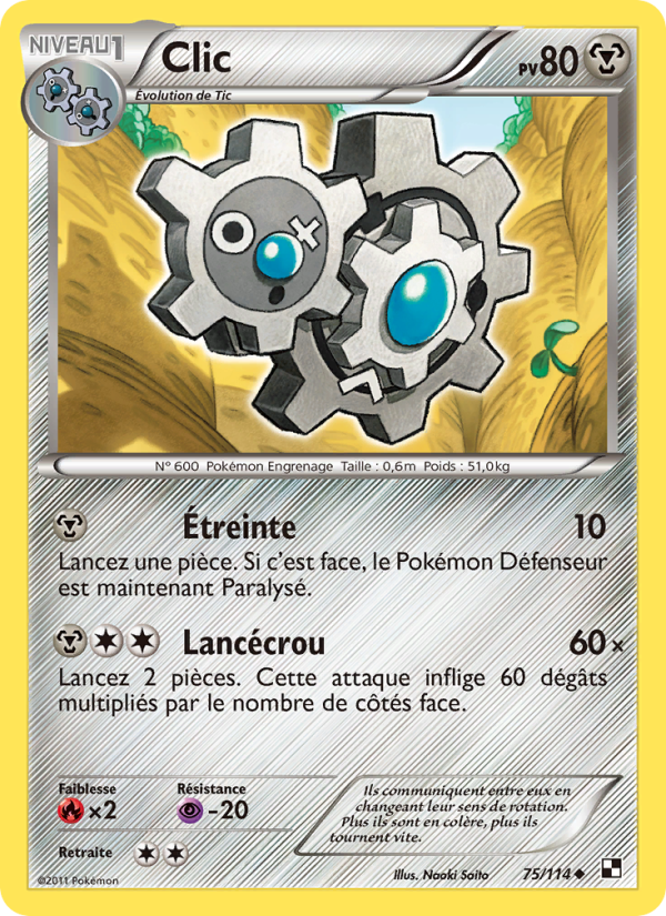 Clic 75 — Noir & Blanc (French Pokémon TCG card)