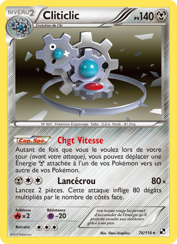 Cliticlic 76 — Noir & Blanc (French Pokémon TCG card)