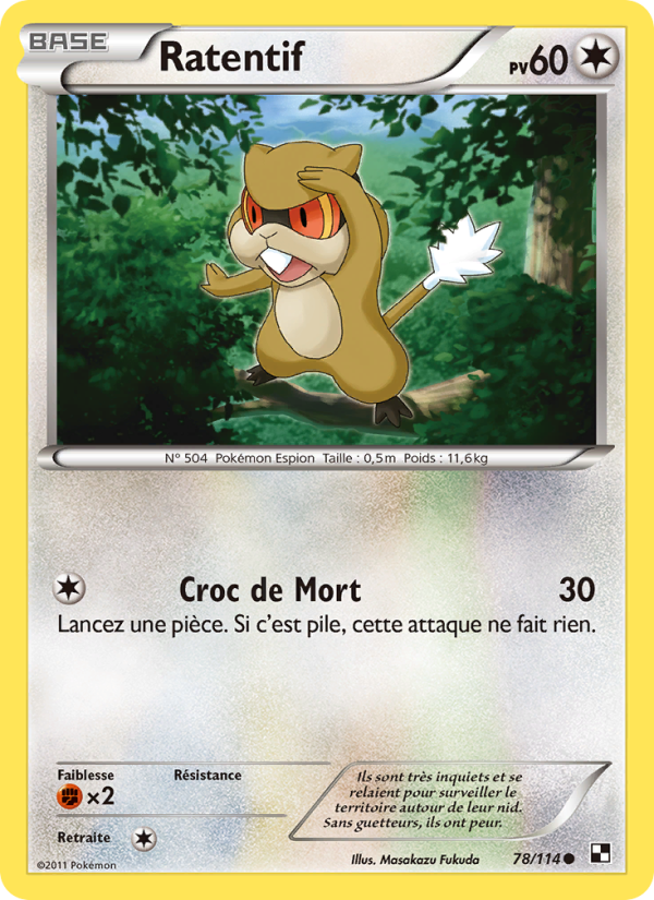 Ratentif 78 — Noir & Blanc (French Pokémon TCG card)