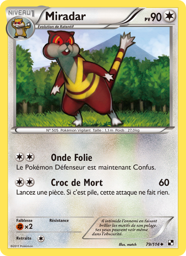 Miradar 79 — Noir & Blanc (French Pokémon TCG card)