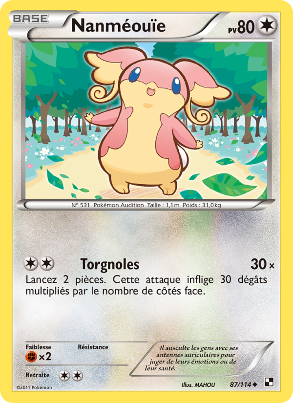Nanméouïe 87 — Noir & Blanc (French Pokémon TCG card)