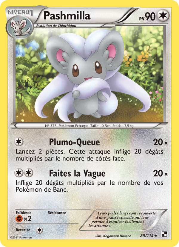 Pashmilla 89 — Noir & Blanc (French Pokémon TCG card)