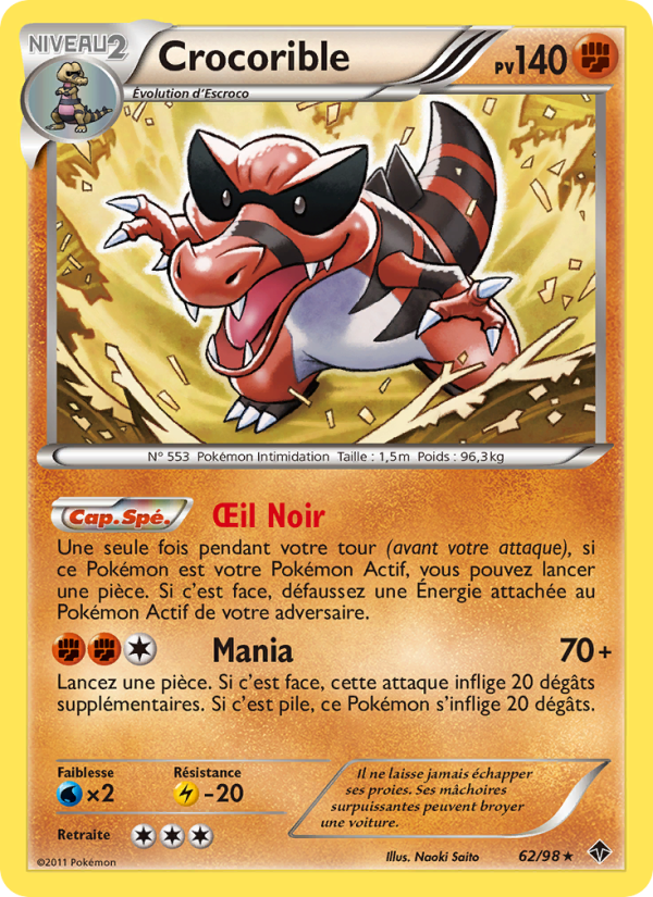 Crocorible 62 — Pouvoirs Émergents (French Pokémon TCG card)