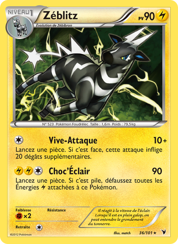 Zéblitz 36 — Nobles Victoires (French Pokémon TCG card)