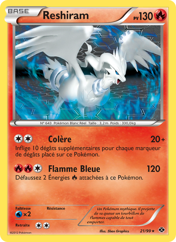 Reshiram 21 — Destinées Futures (French Pokémon TCG card)