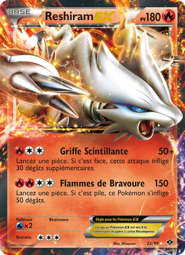 Reshiram-EX 22 — Destinées Futures (French Pokémon TCG card)