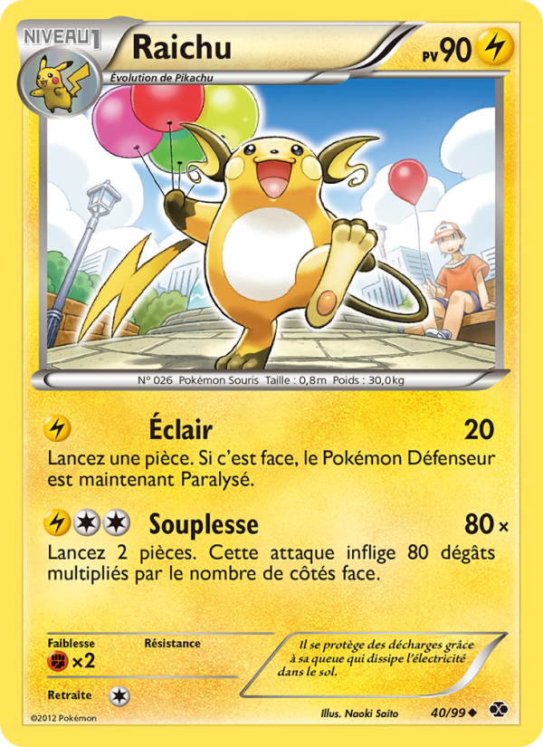 Raichu 40 — Destinées Futures (French Pokémon TCG card)