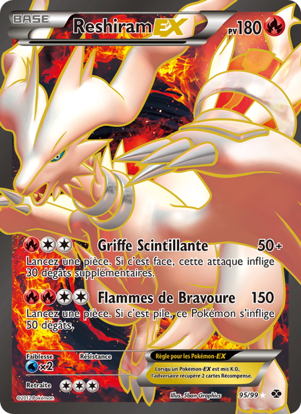 Reshiram-EX 95 — Destinées Futures (French Pokémon TCG card)