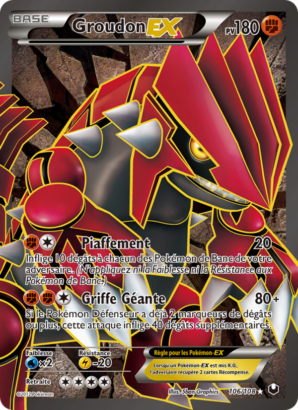 Groudon-EX 106 — Explorateurs Obscurs (French Pokémon TCG card)